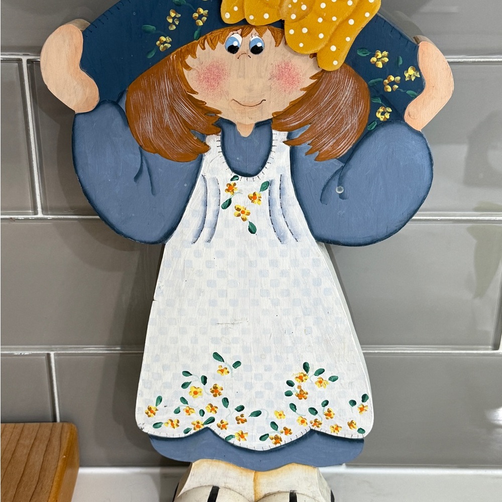 Hand Painted Cottage Core Wooden Doll Decor